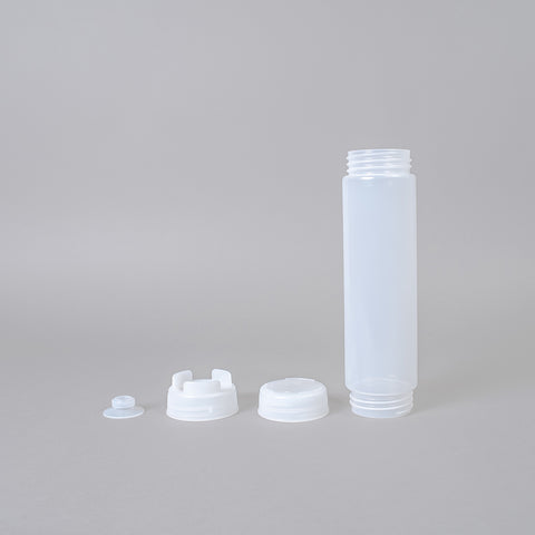 16oz. First In First Out Rotation Squeeze Sauce Dispenser Bottle with Lid, 3 Colours - Pack of 4