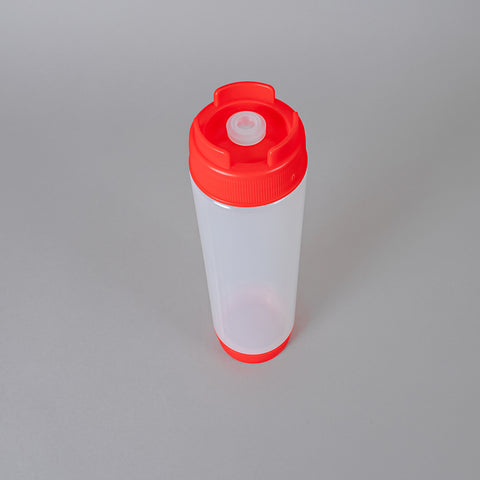 16oz. First In First Out Rotation Squeeze Sauce Dispenser Bottle with Lid, 3 Colours - Pack of 4