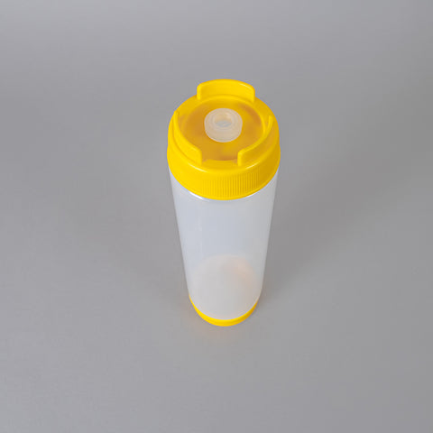 16oz. First In First Out Rotation Squeeze Sauce Dispenser Bottle with Lid, 3 Colours - Pack of 4