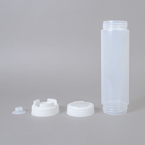 24oz. First In First Out Rotation Squeeze Sauce Dispenser Bottle with Lid, 3 Colours - Pack of 4